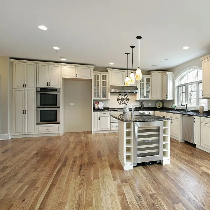 Spacious modern kitchen hardwood floors