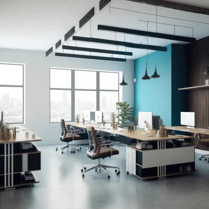 Modern office with clean floors