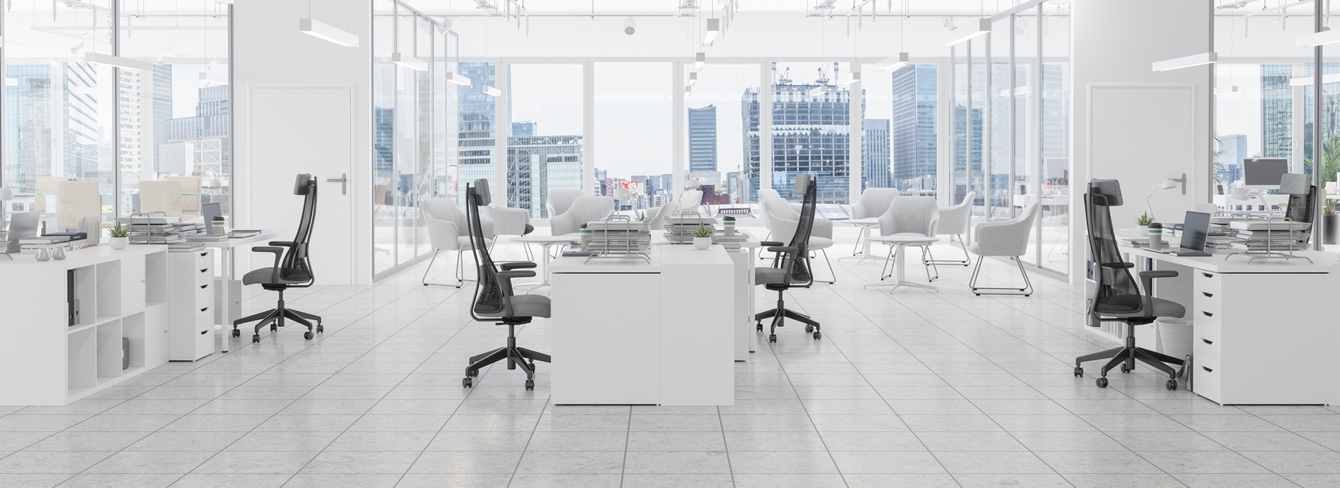 Modern clean office space carpeting